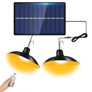 Lustre à ampoule LED solaire d'extérieur étanche IP65, lumières d'intérieur, spécifications : double lumière chaude avec télécommande SH91061571-20